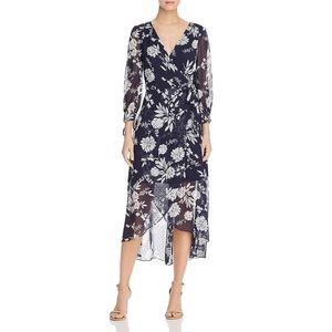 Eliza J long sleeve floral faux wrap dress NWOT